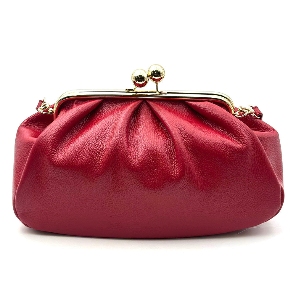 Brunella Frame Cow Leather Bag - Made In Italy
