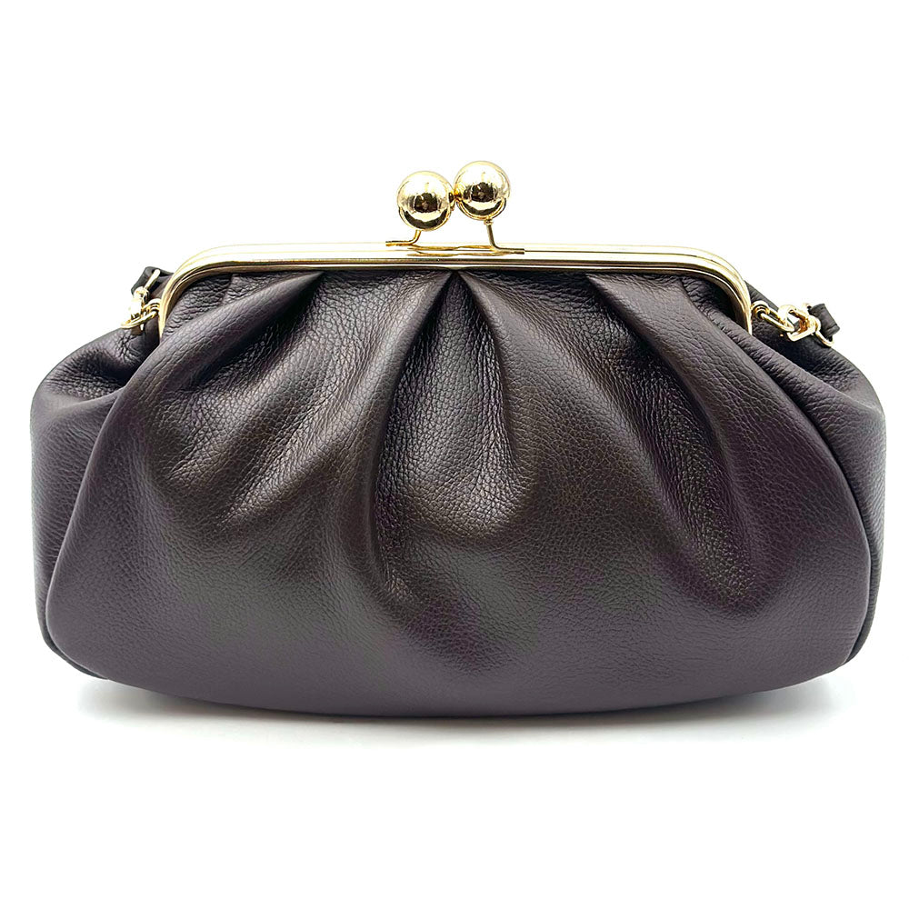 Brunella Frame Cow Leather Bag - Made In Italy