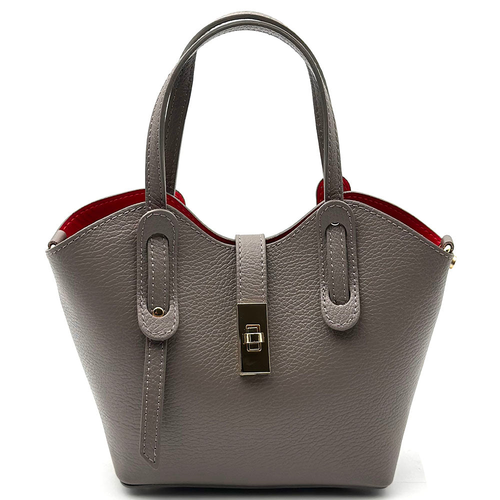 Bianca Small Italian Pebbled Leather Crossbody Tote Bag - Made In Italy