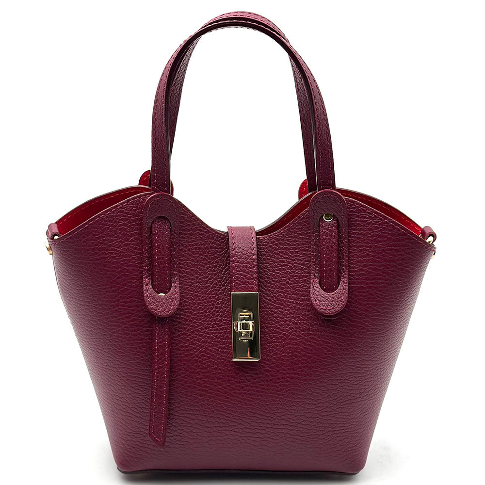 Bianca Small Italian Pebbled Leather Crossbody Tote Bag - Made In Italy