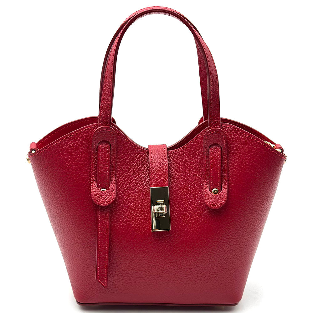 Bianca Small Italian Pebbled Leather Crossbody Tote Bag - Made In Italy