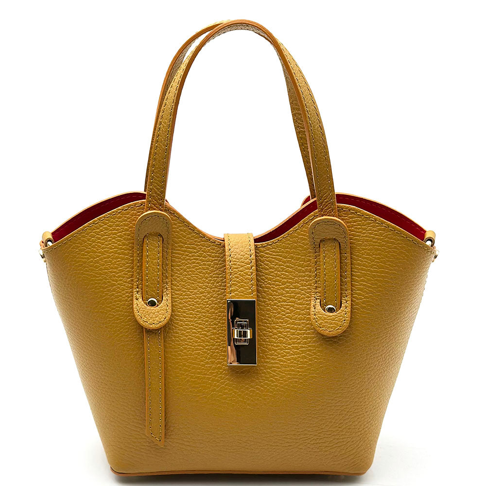 Bianca Small Italian Pebbled Leather Crossbody Tote Bag - Made In Italy