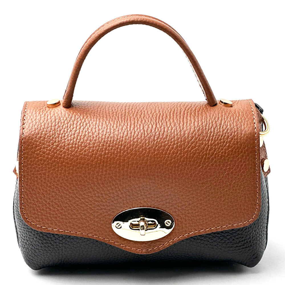 Venezia Cow Leather Top Handle Crossbody Bag - Made In Italy
