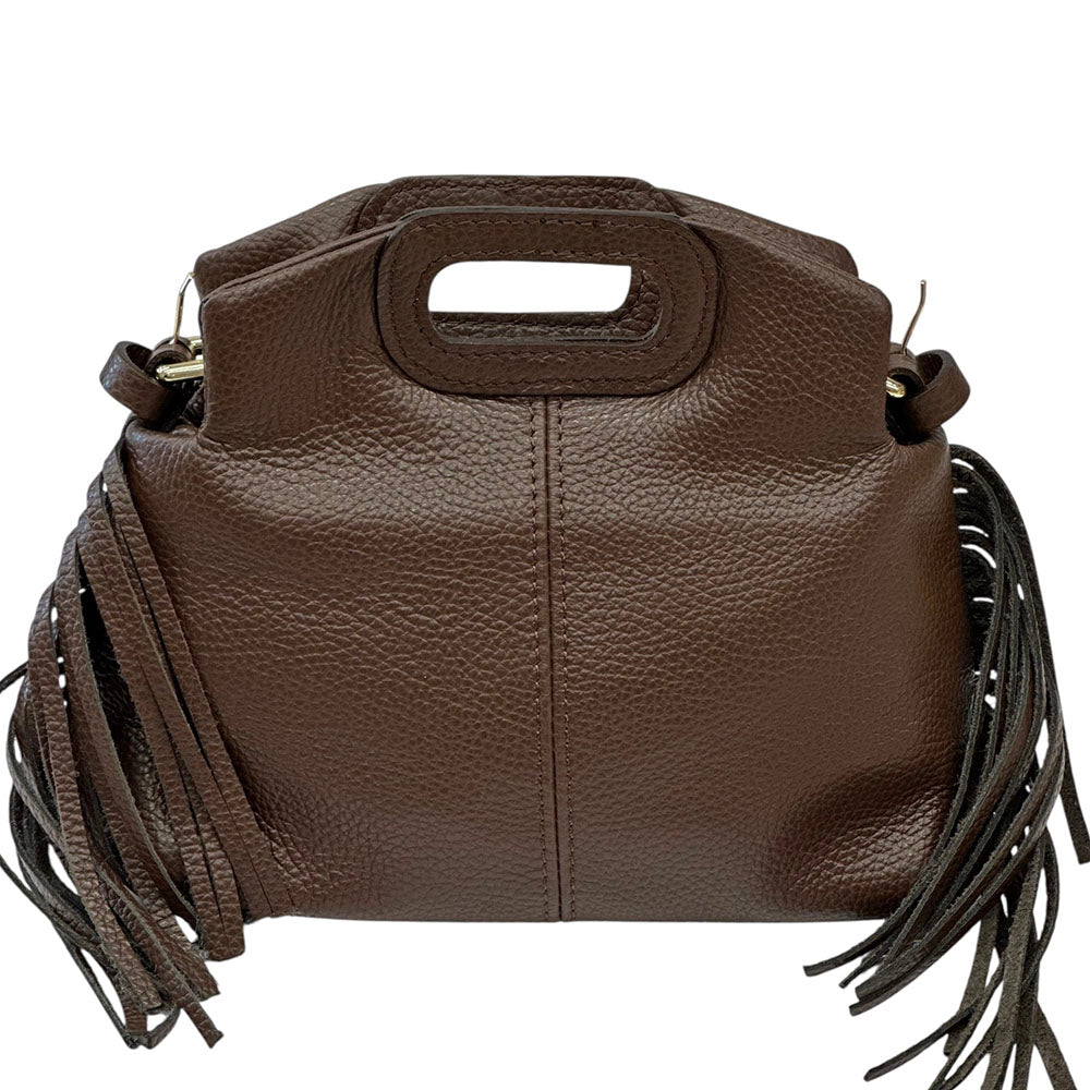 Nazareth Italian Leather Fringe Bag - Made In Italy