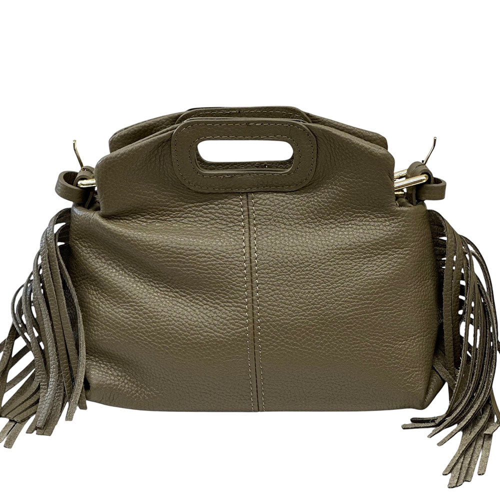 Nazareth Italian Leather Fringe Bag - Made In Italy