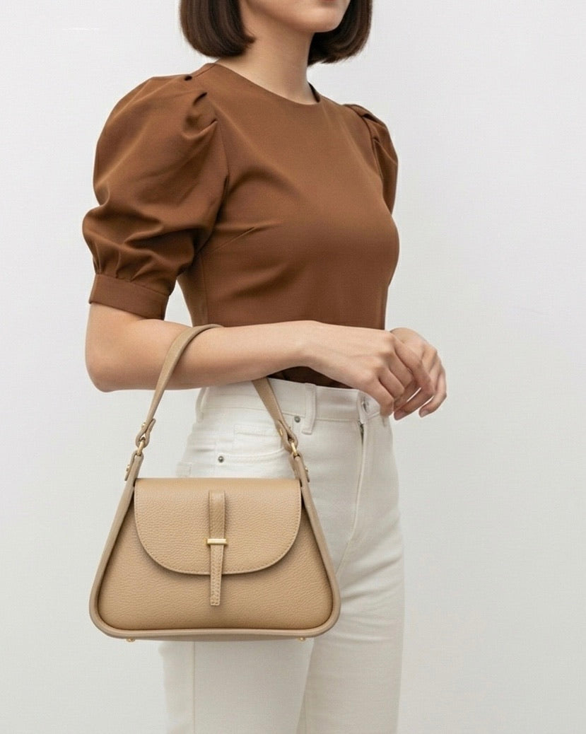 Lorenza Italian Cow Leather Shoulder Bag - Made In Italy