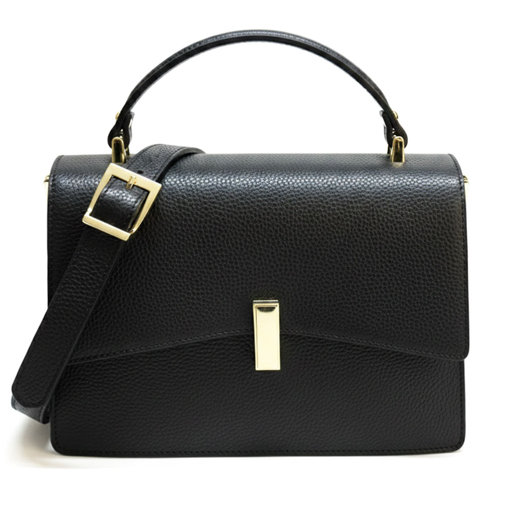 Flaminia Structured Italian Cow Leather Handbag - Made In Italy