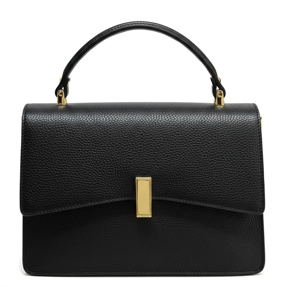 Flaminia Structured Italian Cow Leather Handbag - Made In Italy