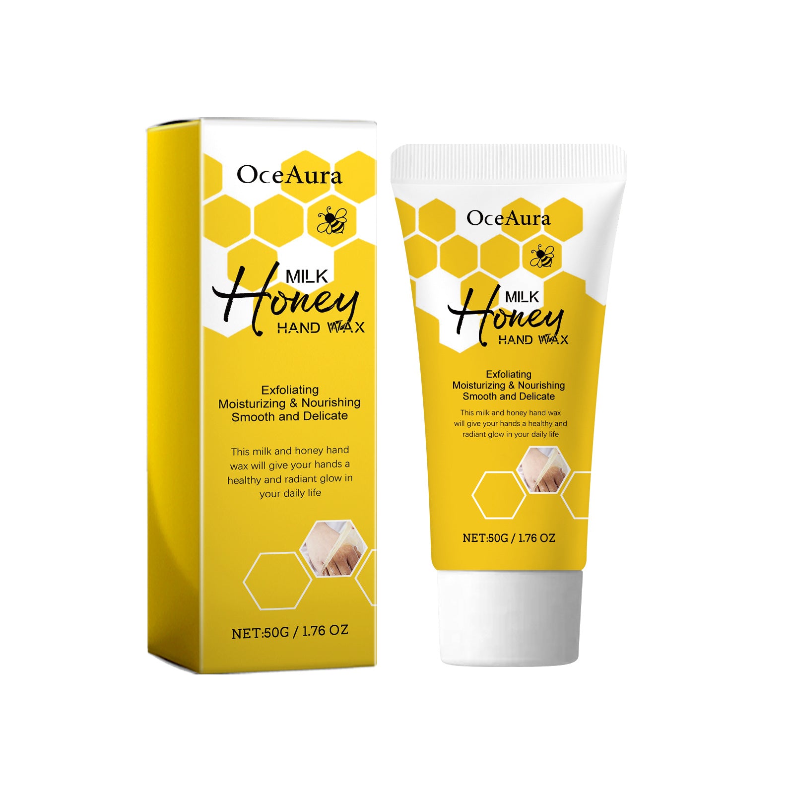 OceAura Honey Milk Tear Hand Mask, Moisturizes, Hydrates, Softens The Skin&
