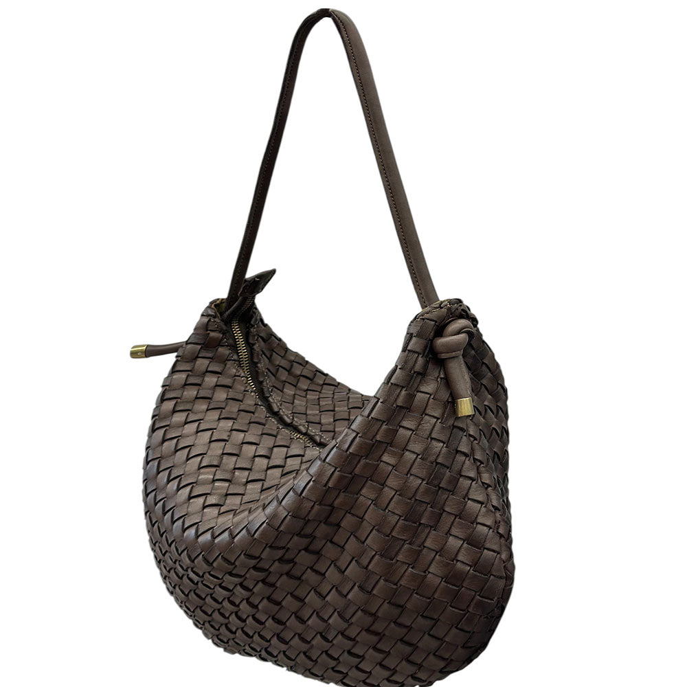 Monica Woven Leather Hobo Bag - Made In Italy