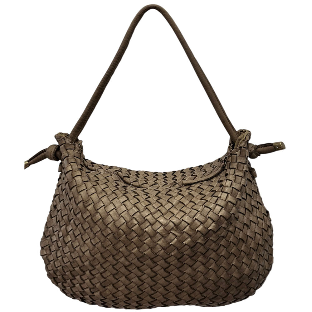 Monica Woven Leather Hobo Bag - Made In Italy