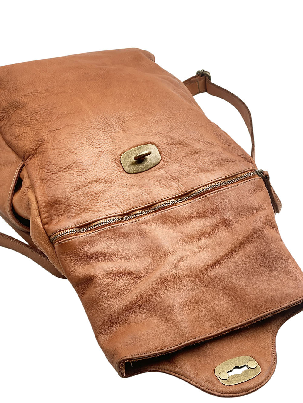 Selmira Washed Cow Leather Backpack - Made In Italy