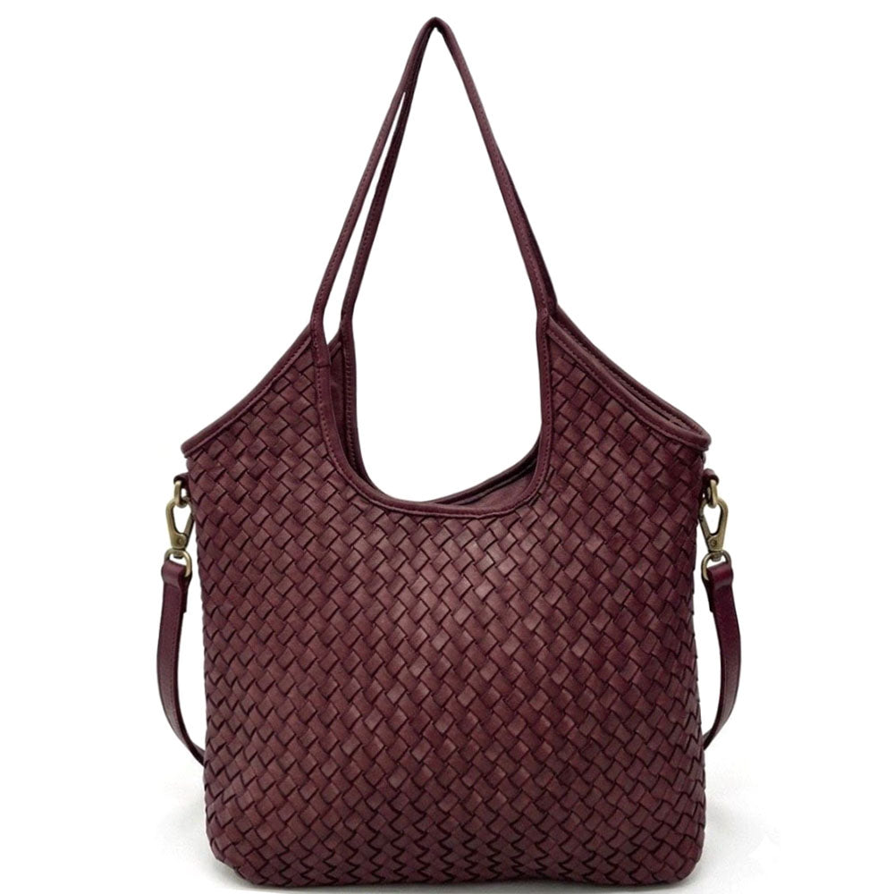 Serenica Woven Soft Washed Cow Leather Hobo Bag - Made In Italy