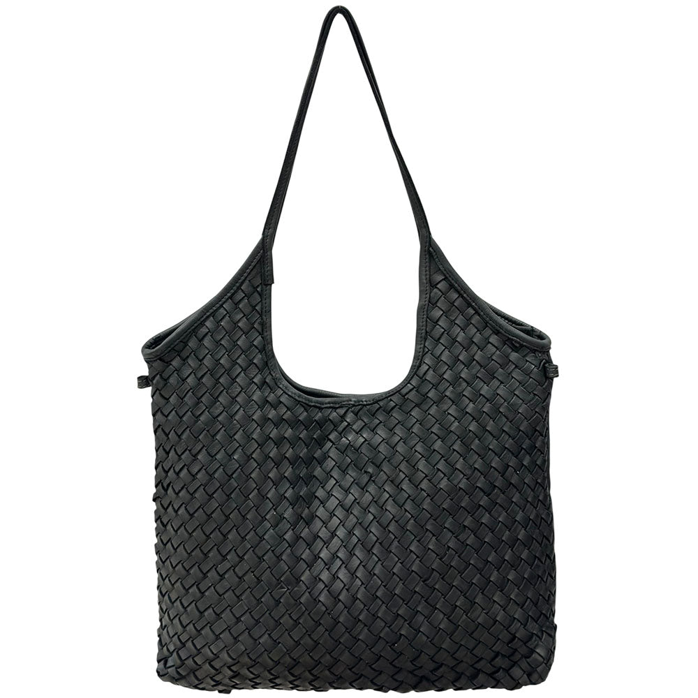 Serenica Woven Soft Washed Cow Leather Hobo Bag - Made In Italy