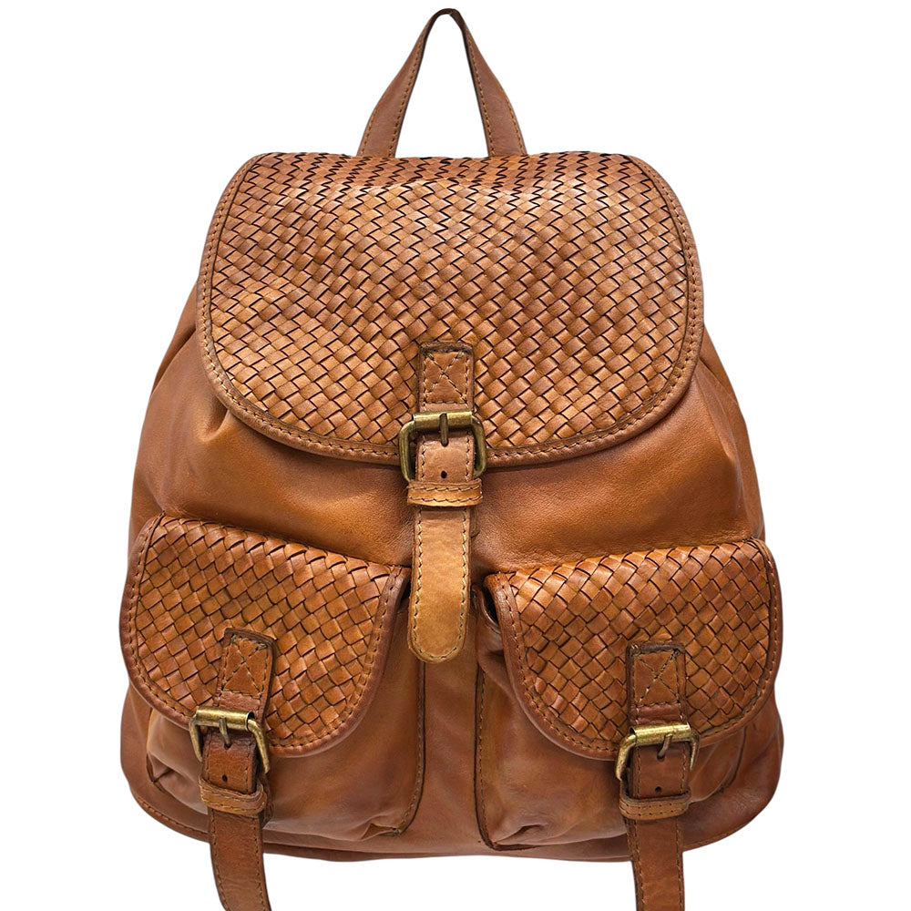 Marinella Washed Cow Leather Backpack - Made In Italy