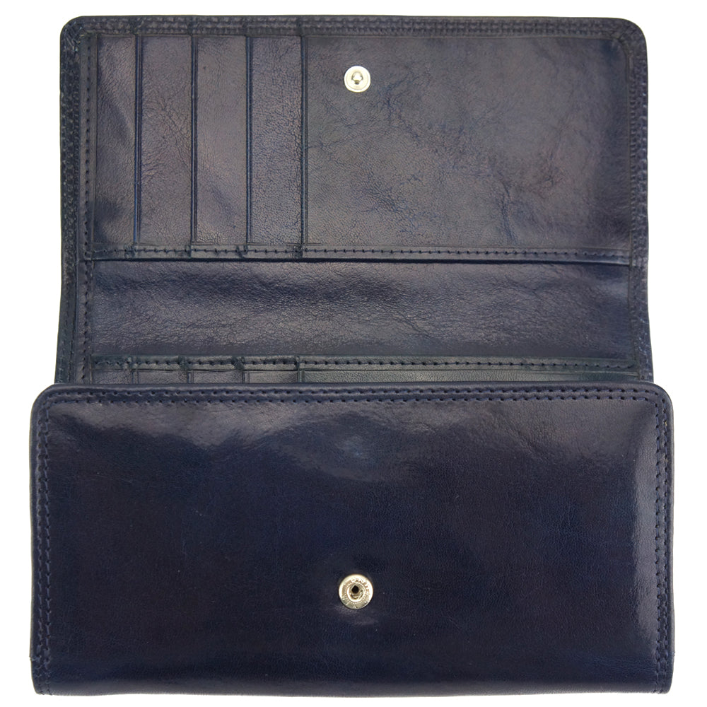 Aurora V leather wallet - Made In Italy