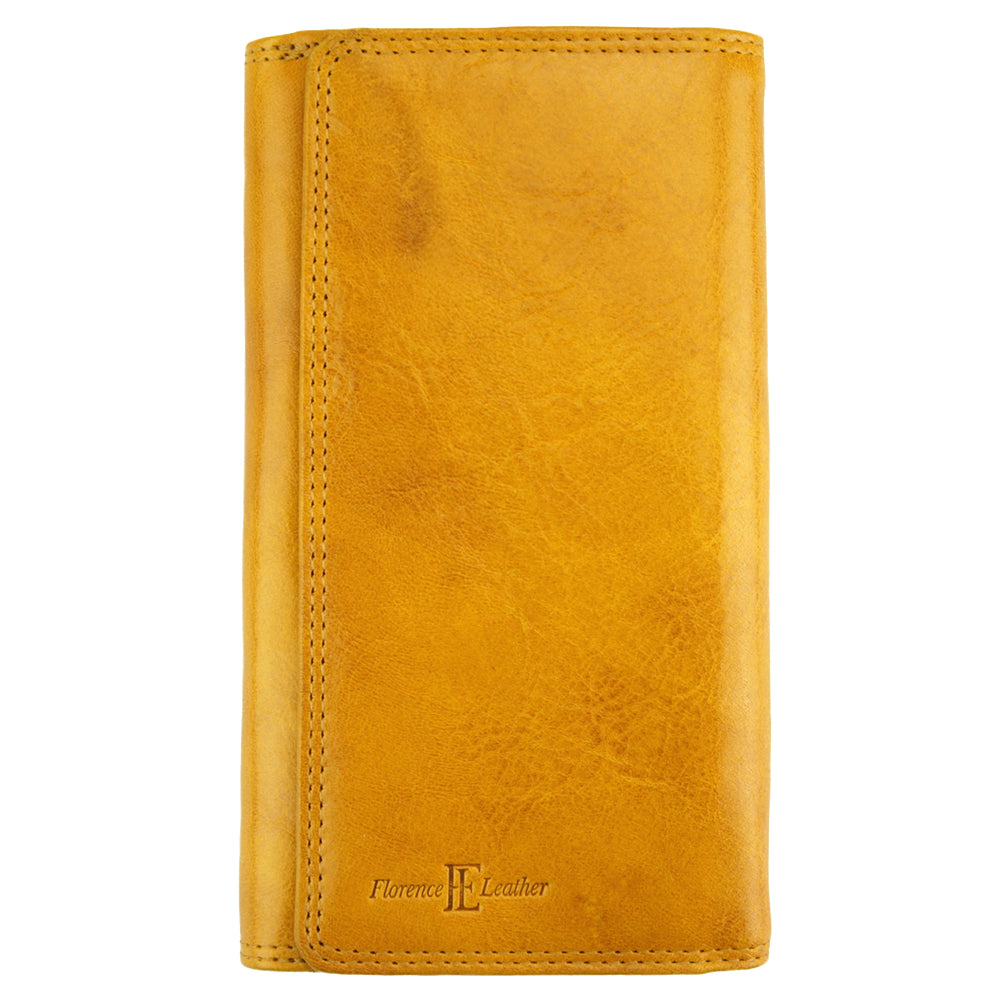 Aurora V leather wallet - Made In Italy