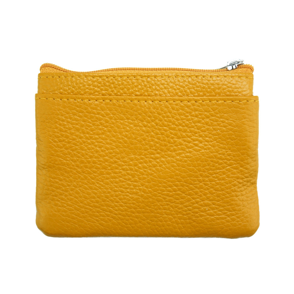 Multi Zip Leather Coin Wallet Jamie - Made In Italy