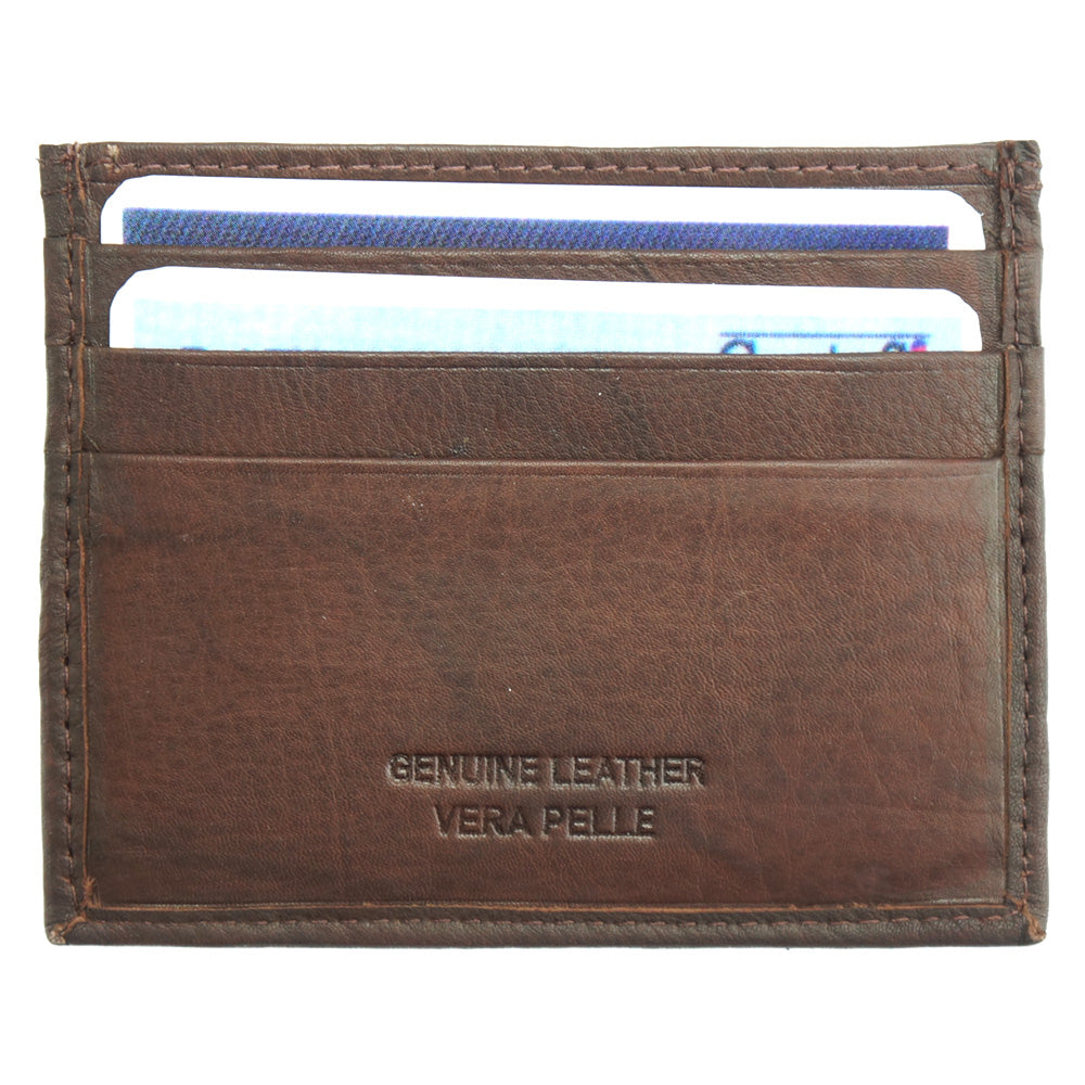 Lisa S Calf-Skin Leather Card Holder - Made In Italy