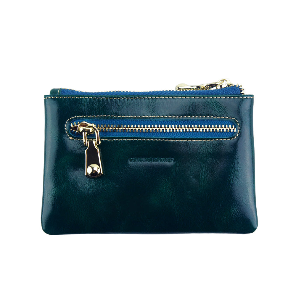 Jessica Leather Coin Card Holder - Made In Italy