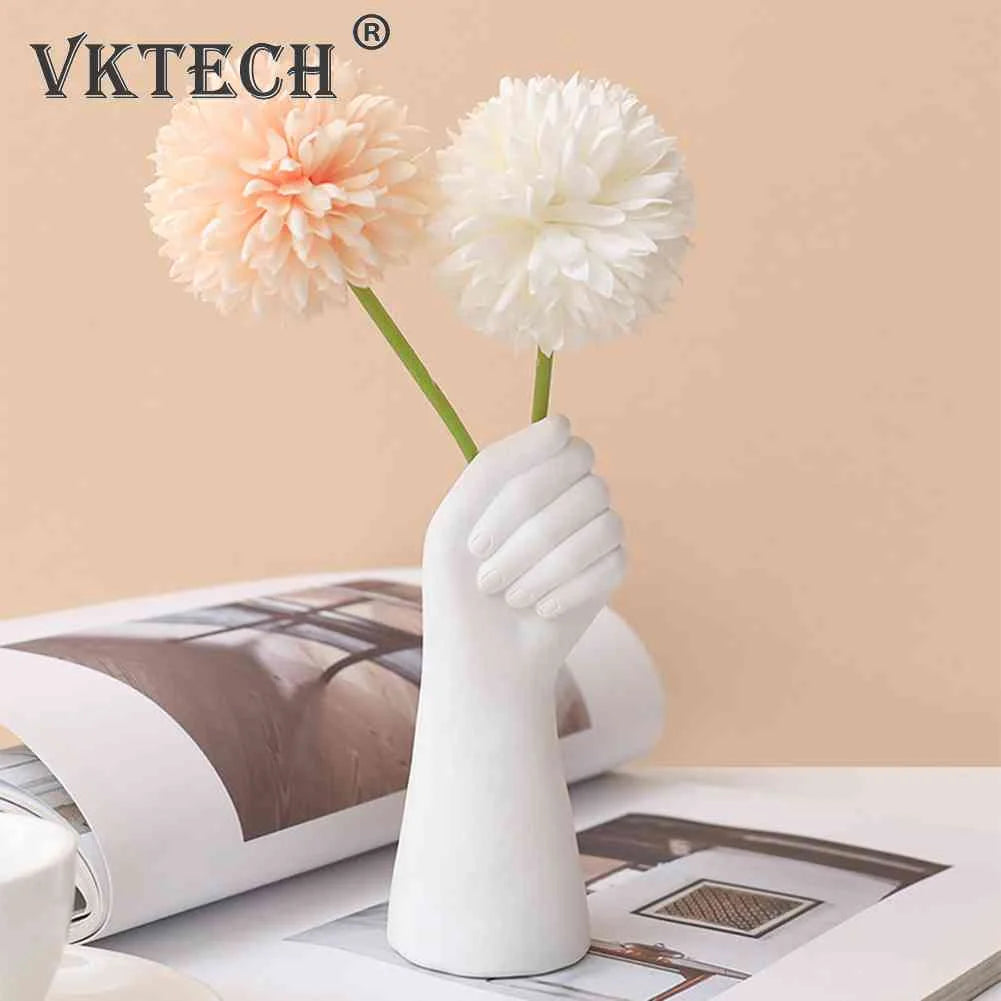 Nordic Creative Vase Home Decor Gesture Flowers Vase Flower Arrangement Dried Flower Art