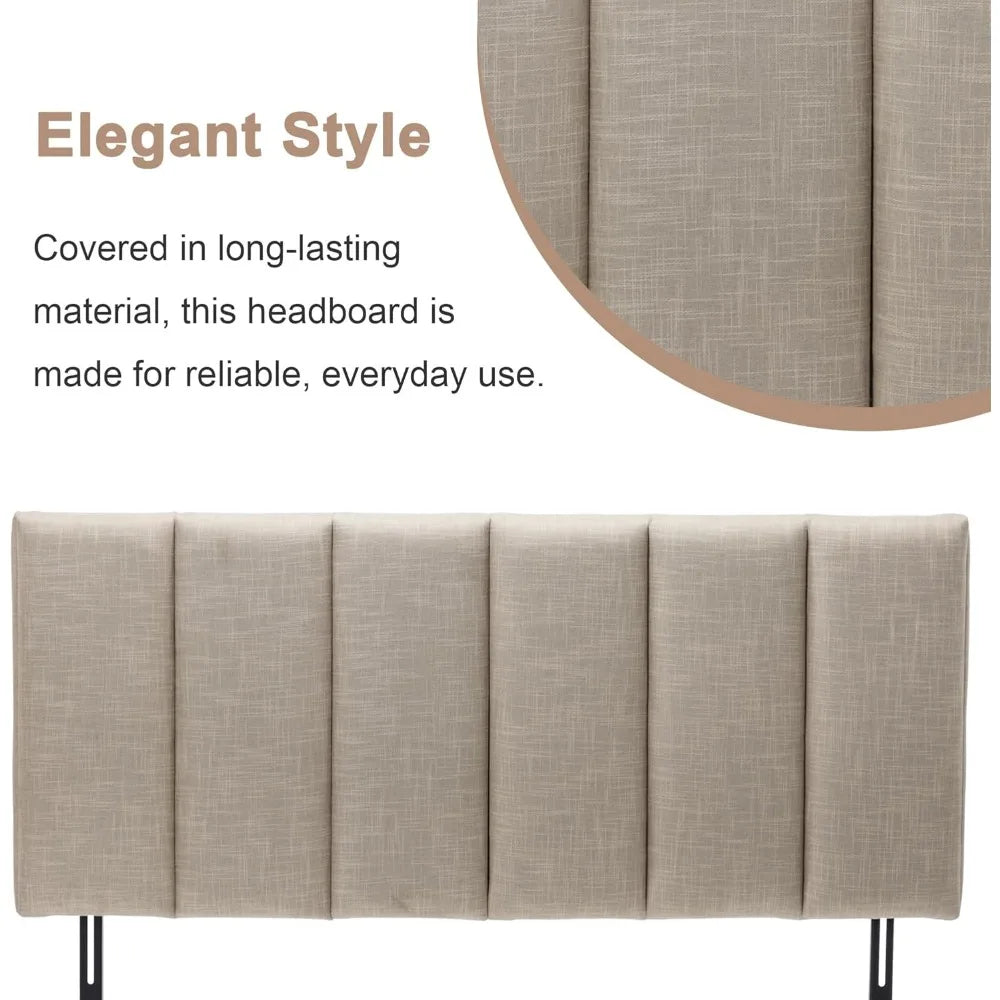 Upholstered Headboards Foldable Queen/Full Linen Panels with Height Adjustments