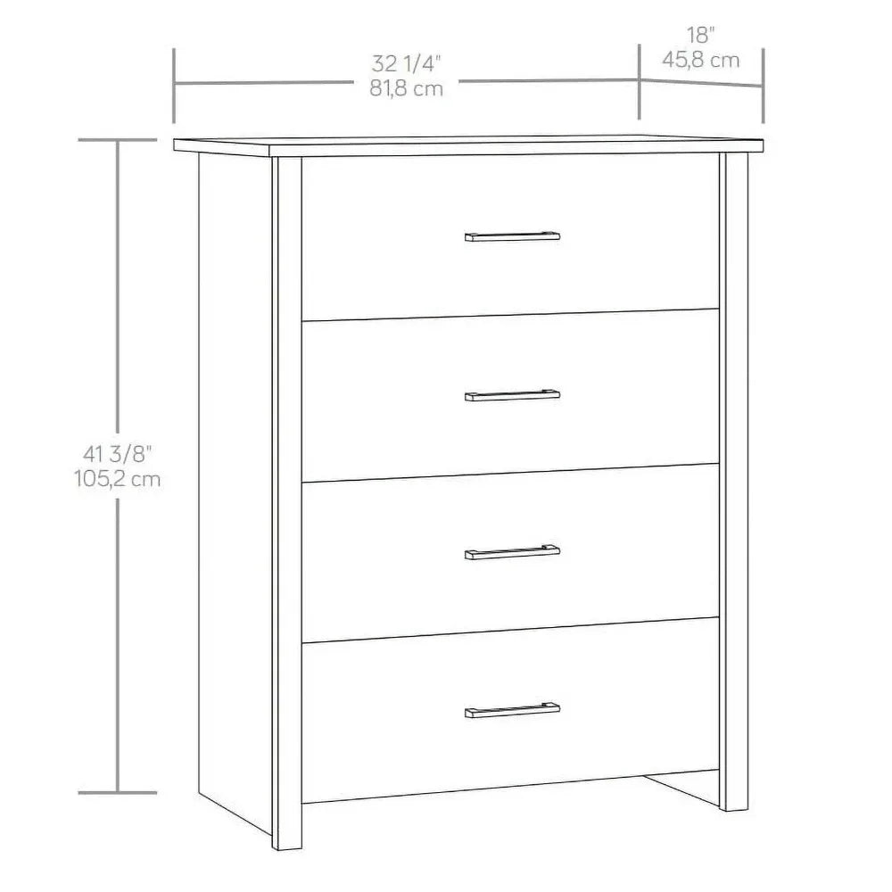 Hillside 4-Drawer Dresser, Charcoal Finish