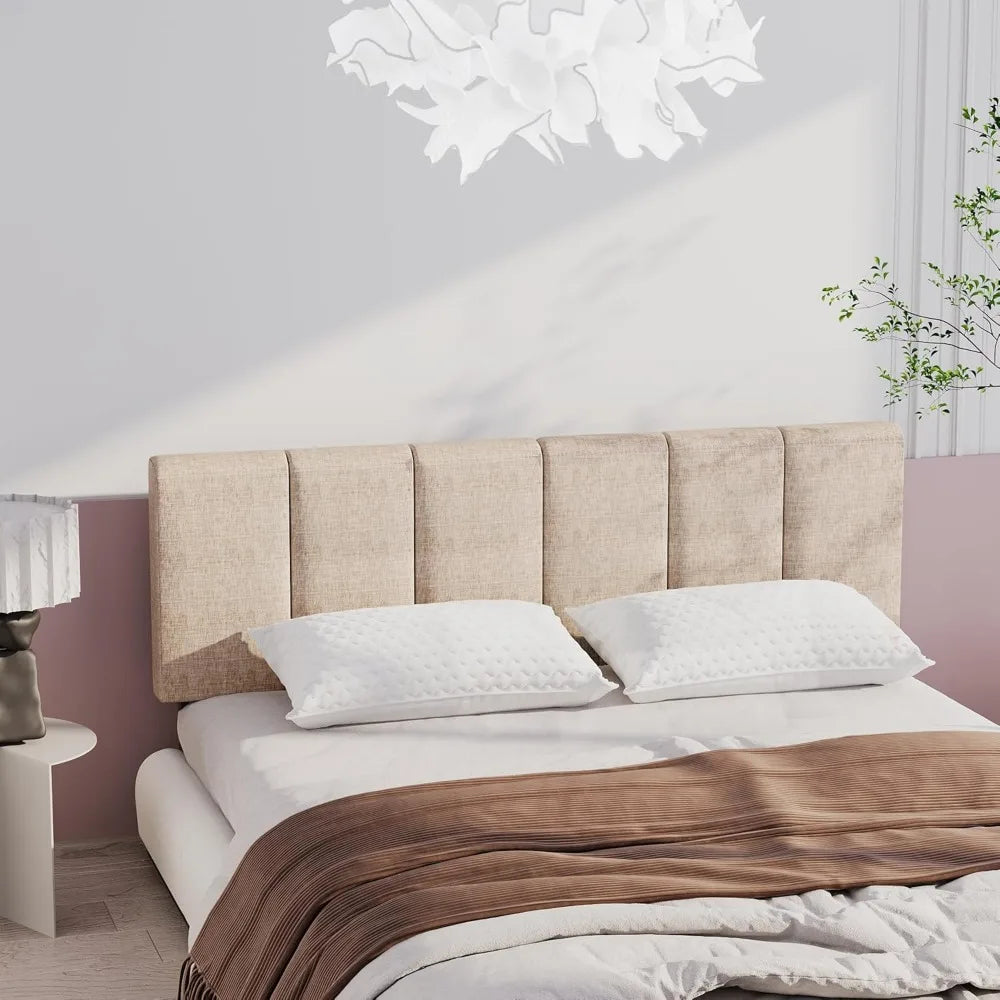 Upholstered Headboards Foldable Queen/Full Linen Panels with Height Adjustments