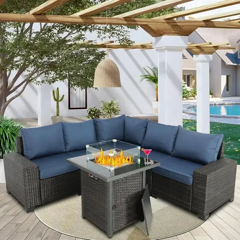 Qutdoor patio set balcony furniture PE rattan wicker outdoor sectional with washable cushion for garden, poolside