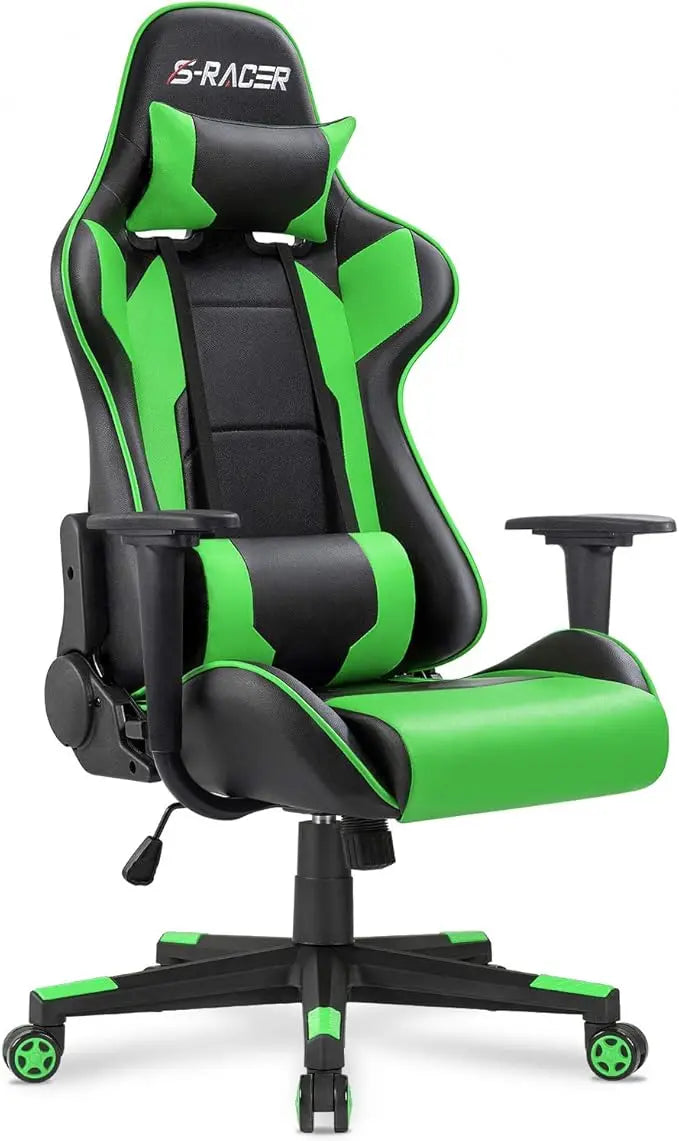 Gaming Executive Ergonomic Adjustable Swivel Task Chair with Headrest and Lumbar Support,19.8"D x 20.5"W x 47.8"H