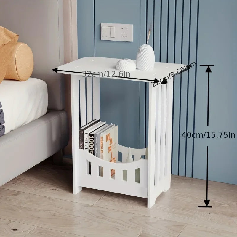 Side Table Modern Wooden Storage Table - Multipurpose Bedside & Living Room Organizer, Non-Waterproof Wood Material al