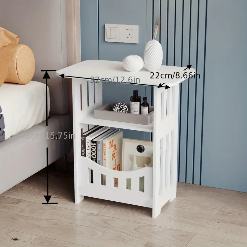 Side Table Modern Wooden Storage Table - Multipurpose Bedside & Living Room Organizer, Non-Waterproof Wood Material al