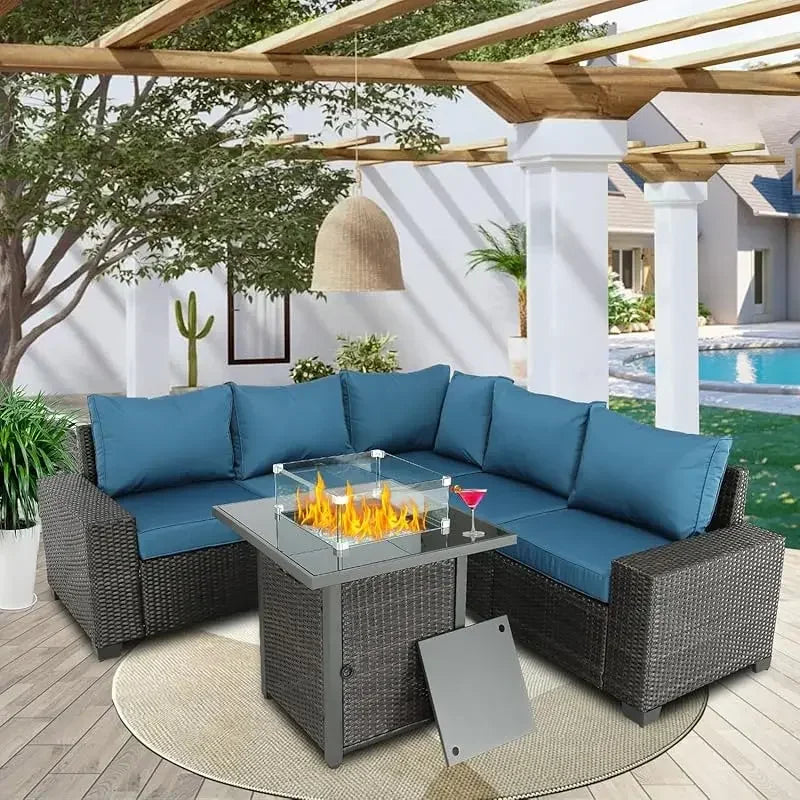 Qutdoor patio set balcony furniture PE rattan wicker outdoor sectional with washable cushion for garden, poolside