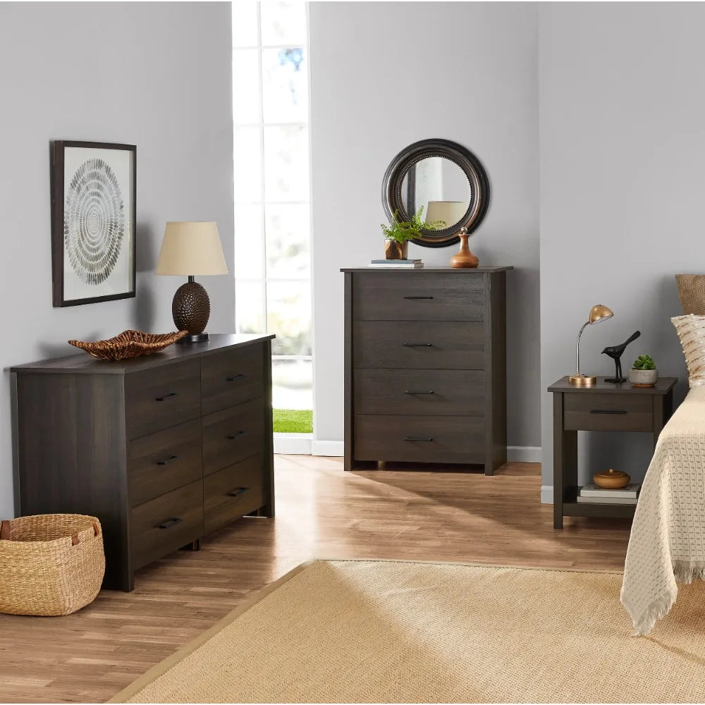 Hillside 4-Drawer Dresser, Charcoal Finish