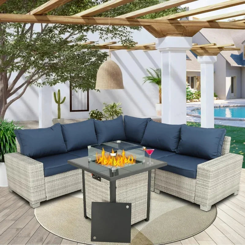 Qutdoor patio set balcony furniture PE rattan wicker outdoor sectional with washable cushion for garden, poolside