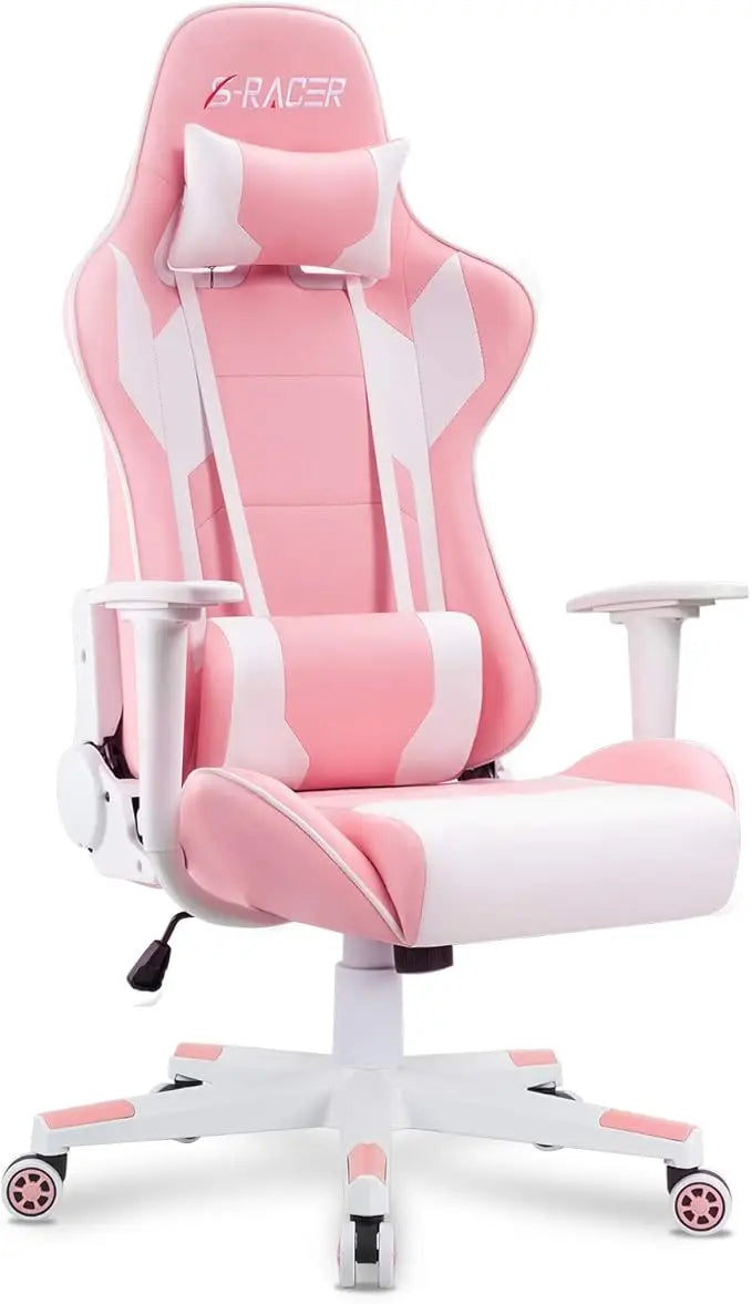 Gaming Executive Ergonomic Adjustable Swivel Task Chair with Headrest and Lumbar Support,19.8"D x 20.5"W x 47.8"H