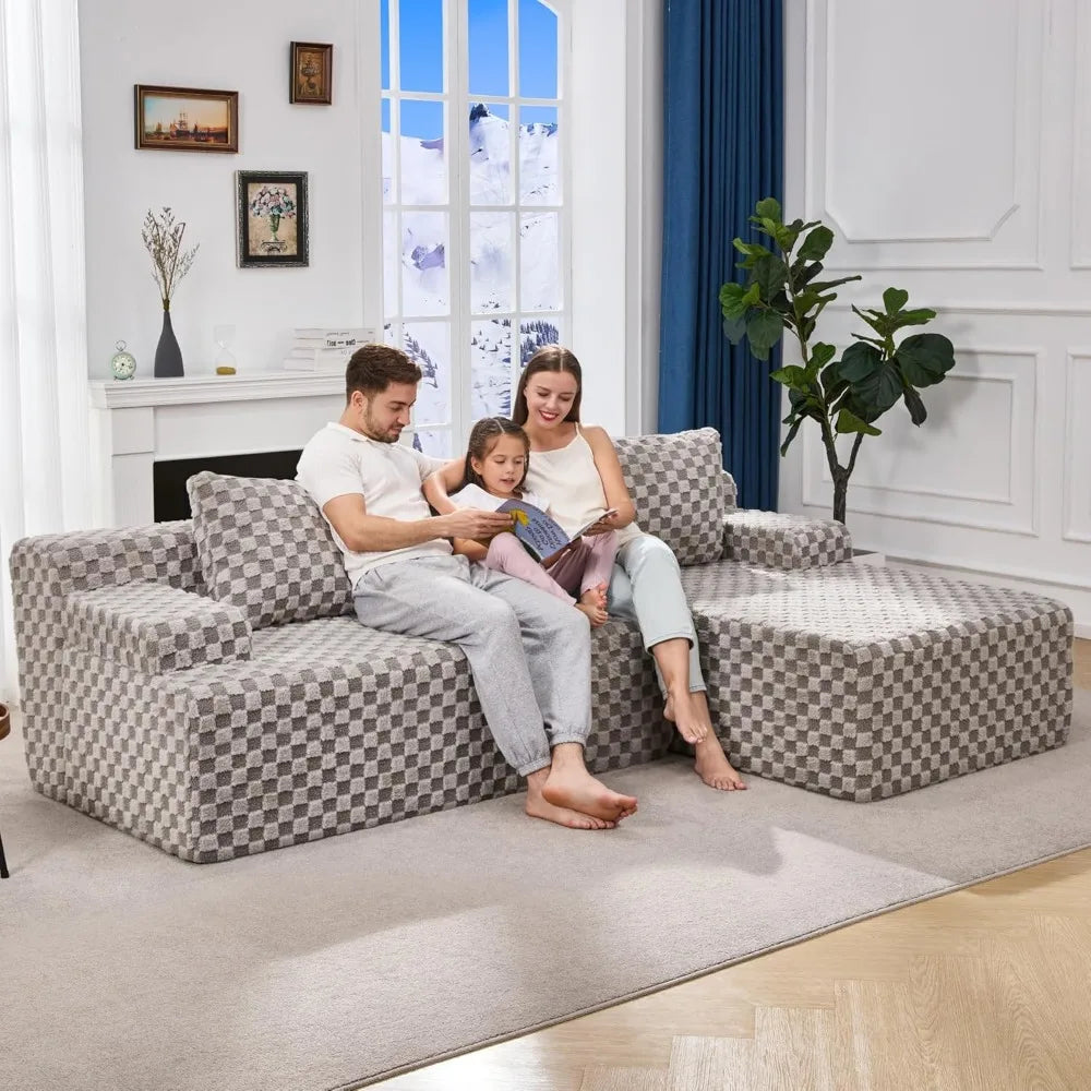 Modular Sectional Sofa Couches L-Shape Couch Modular Sofa Memory Foam Sectional Couches for Living Room, Cloud Couch