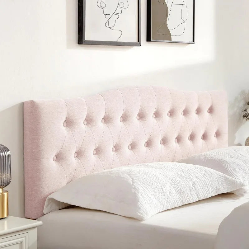 Tufted Upholstered Headboard Queen Size, Sturdy and Durable Solid Wood Bed headboard, Fabric Headboard Adjustable Height