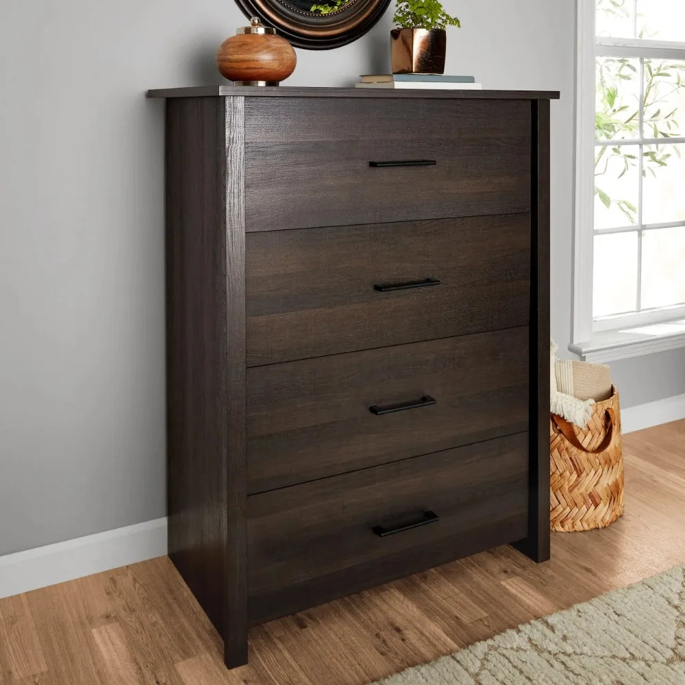 Hillside 4-Drawer Dresser, Charcoal Finish