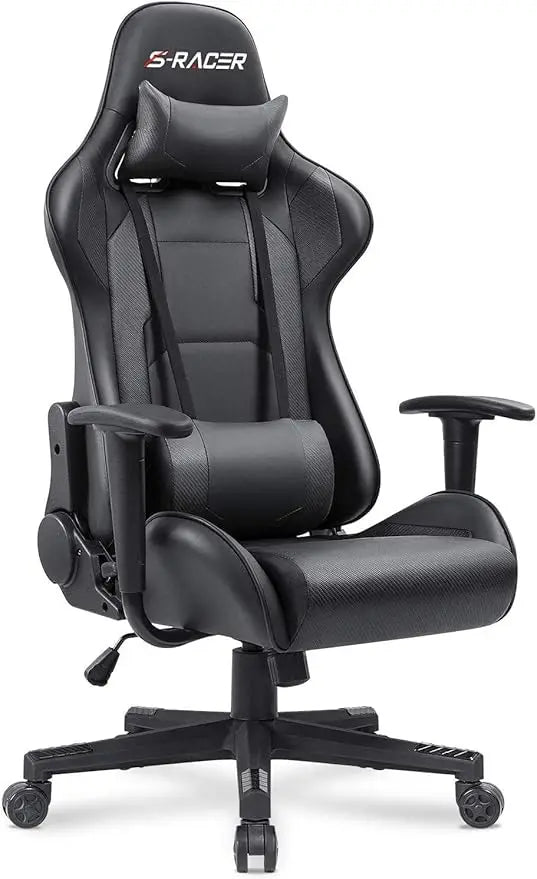 Gaming Executive Ergonomic Adjustable Swivel Task Chair with Headrest and Lumbar Support,19.8"D x 20.5"W x 47.8"H