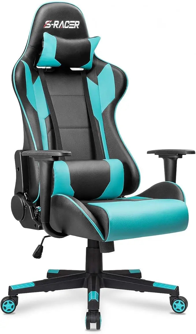 Gaming Executive Ergonomic Adjustable Swivel Task Chair with Headrest and Lumbar Support,19.8"D x 20.5"W x 47.8"H