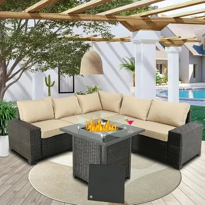 Qutdoor patio set balcony furniture PE rattan wicker outdoor sectional with washable cushion for garden, poolside