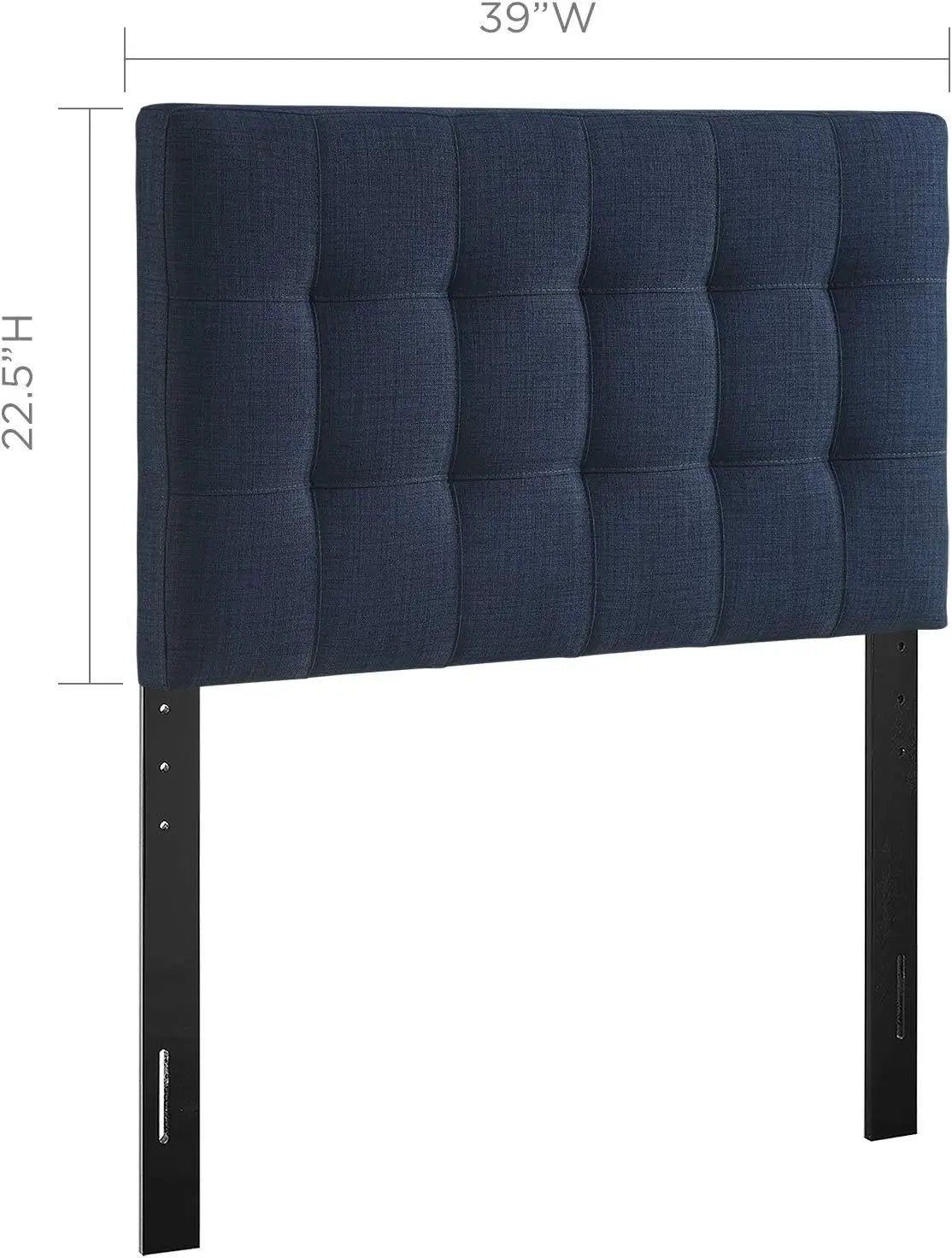 Lily Tufted Linen Fabric Upholstered Twin Headboard in Navy