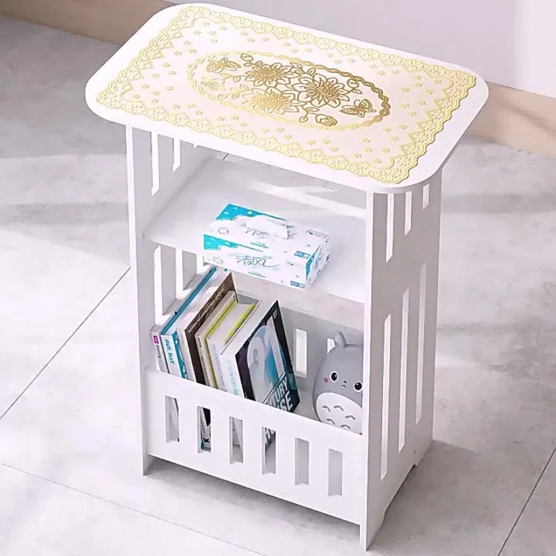 Side Table Modern Wooden Storage Table - Multipurpose Bedside & Living Room Organizer, Non-Waterproof Wood Material al