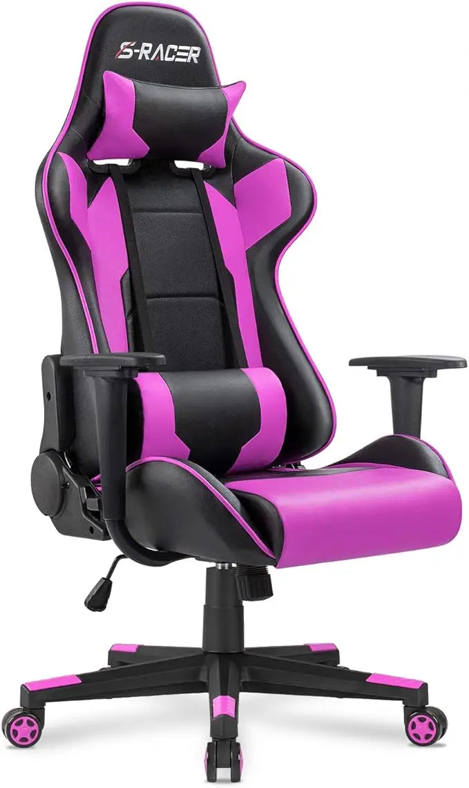 Gaming Executive Ergonomic Adjustable Swivel Task Chair with Headrest and Lumbar Support,19.8"D x 20.5"W x 47.8"H