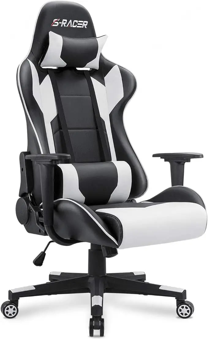 Gaming Executive Ergonomic Adjustable Swivel Task Chair with Headrest and Lumbar Support,19.8"D x 20.5"W x 47.8"H