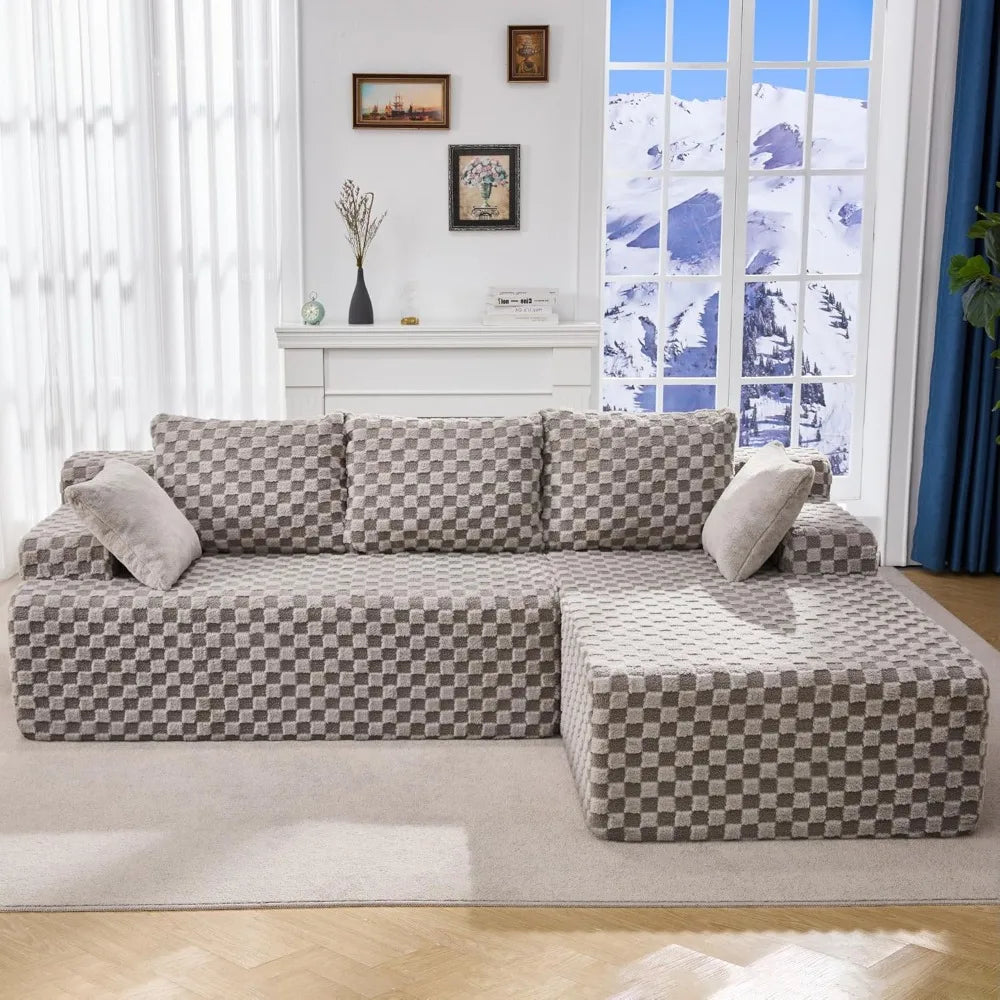 Modular Sectional Sofa Couches L-Shape Couch Modular Sofa Memory Foam Sectional Couches for Living Room, Cloud Couch
