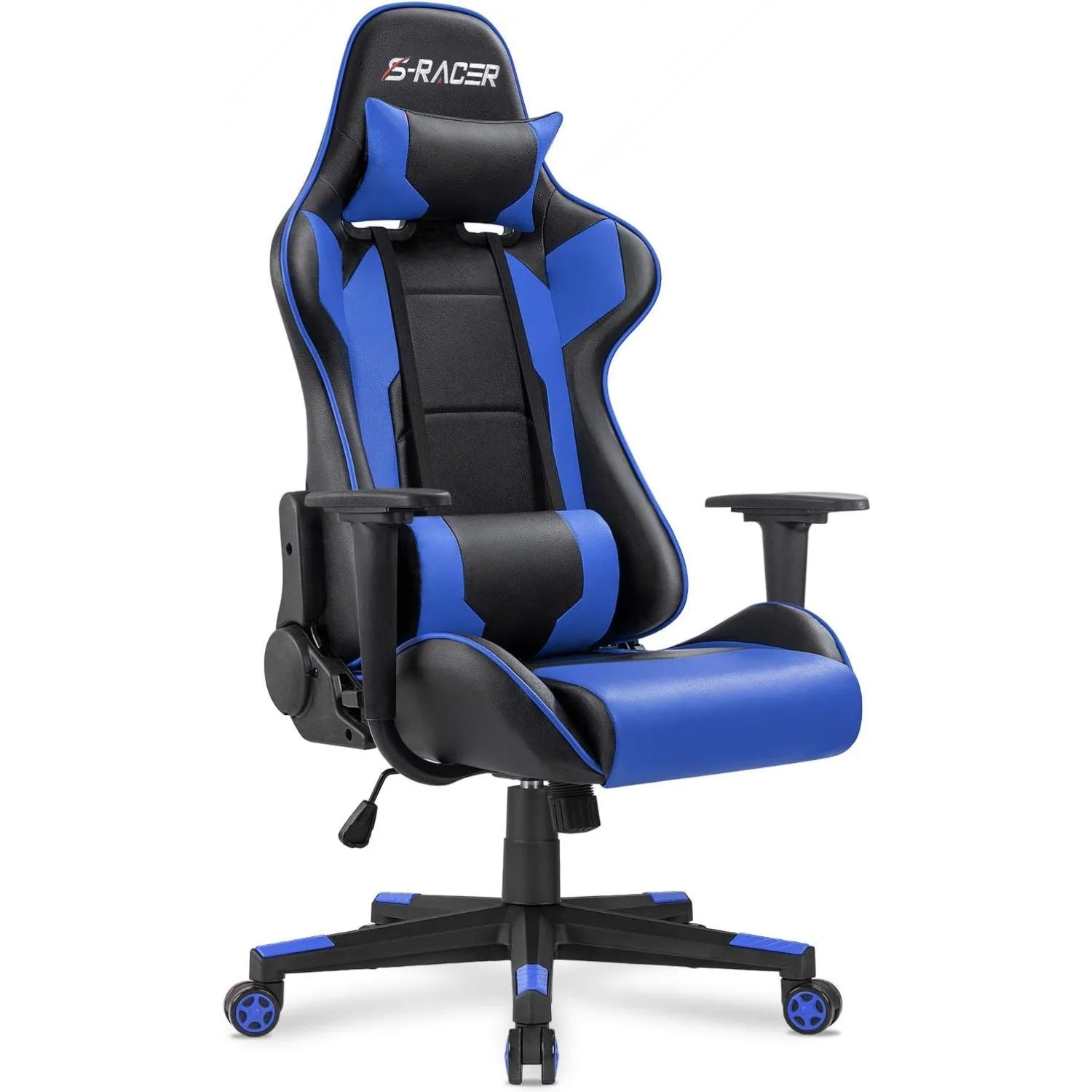 Gaming Executive Ergonomic Adjustable Swivel Task Chair with Headrest and Lumbar Support,19.8"D x 20.5"W x 47.8"H