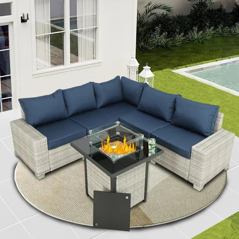 Qutdoor patio set balcony furniture PE rattan wicker outdoor sectional with washable cushion for garden, poolside