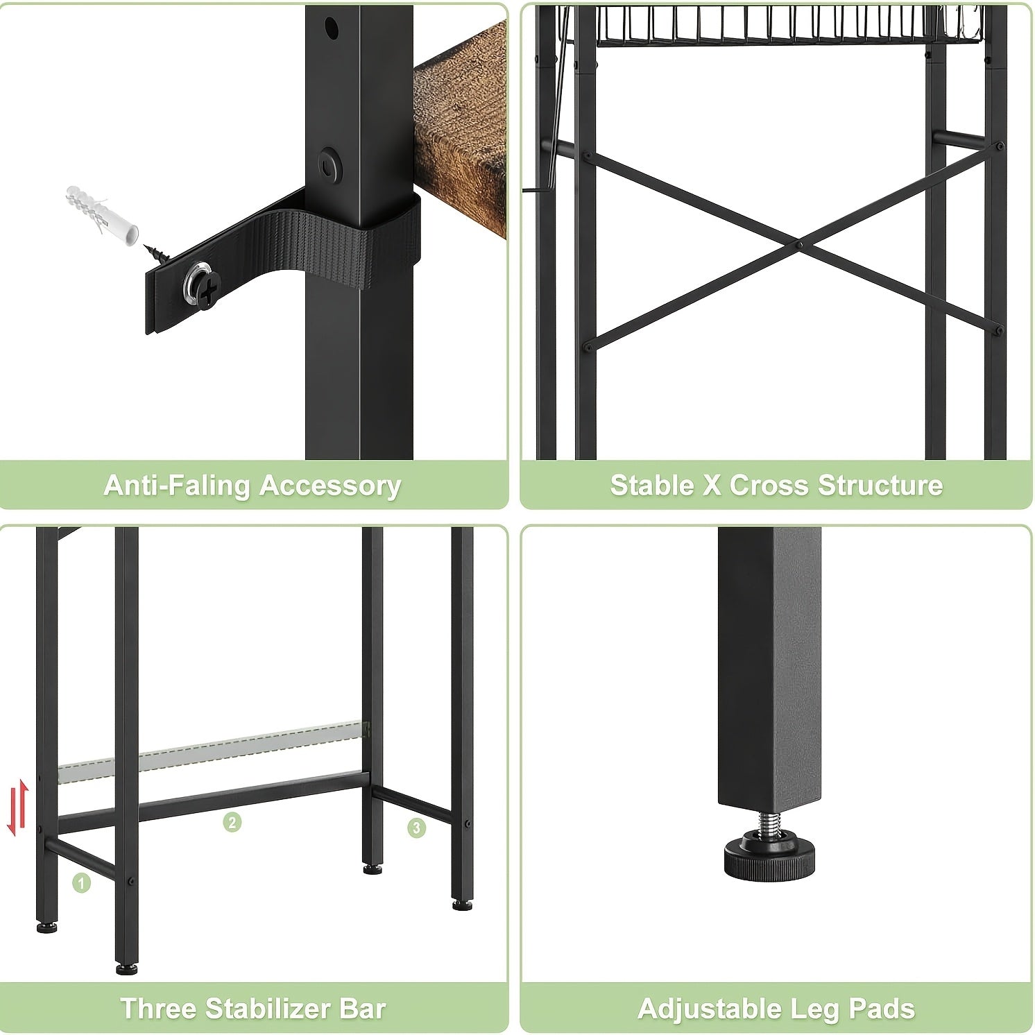 5-Tier Over Toilet Bathroom Organizer Shelf Adjustable Bathroom Shelf Over Toilet With Paper Holder And 4 Hooks